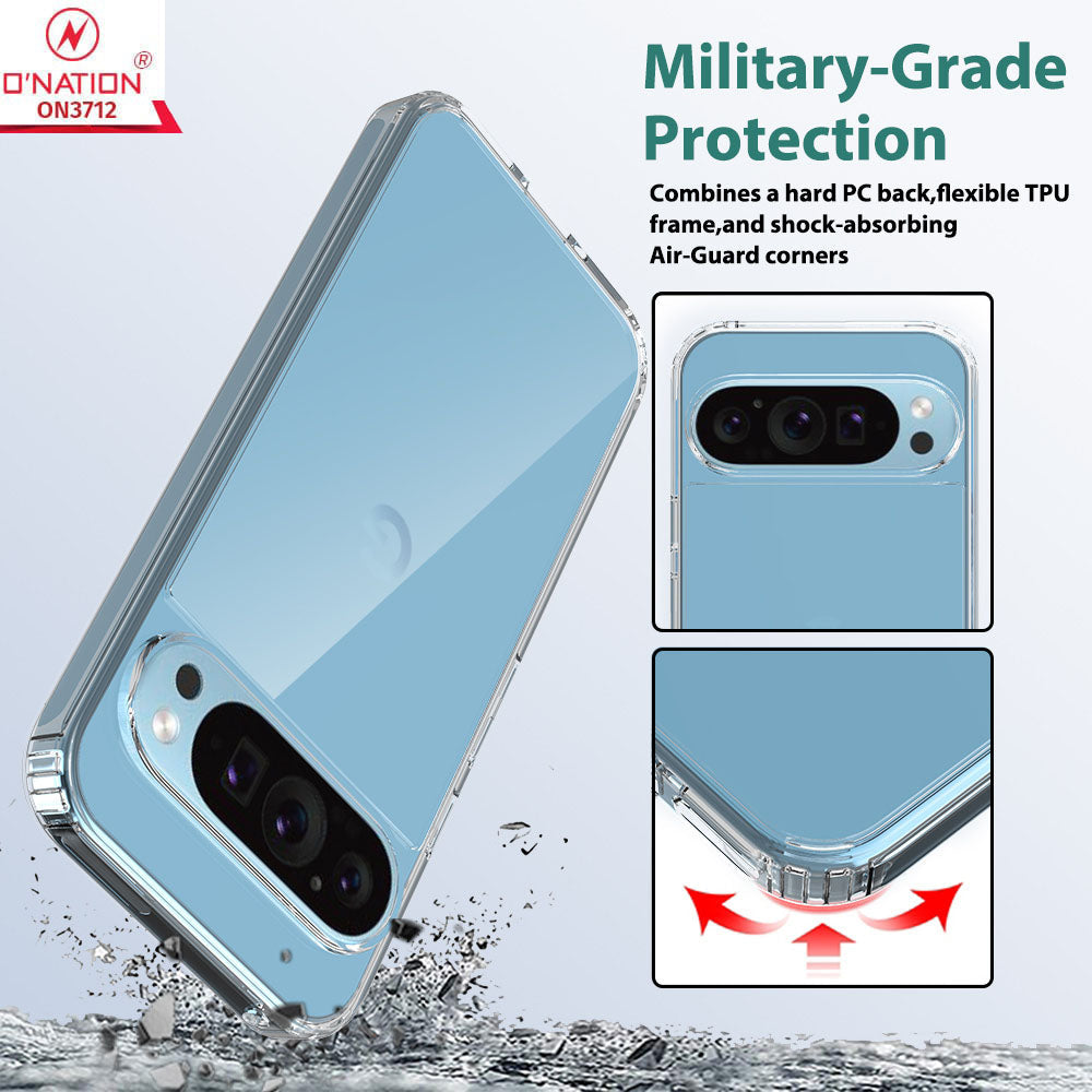 Google Pixel 9 Pro Cover - ONation Crystal Series - Premium Quality Clear Case No Yellowing Back With Smart Shockproof Cushions