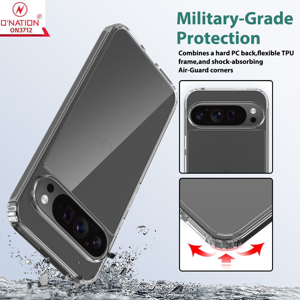 Google Pixel 9 Pro XL Cover - ONation Crystal Series - Premium Quality Clear Case No Yellowing Back With Smart Shockproof Cushions