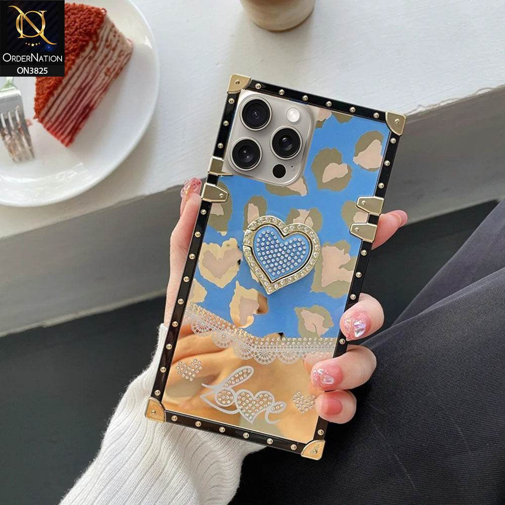 iPhone 16 Pro Max Cover - Design4- Heart Bling Diamond Glitter Soft TPU Trunk Case With Ring Holder - Futurestore.pk