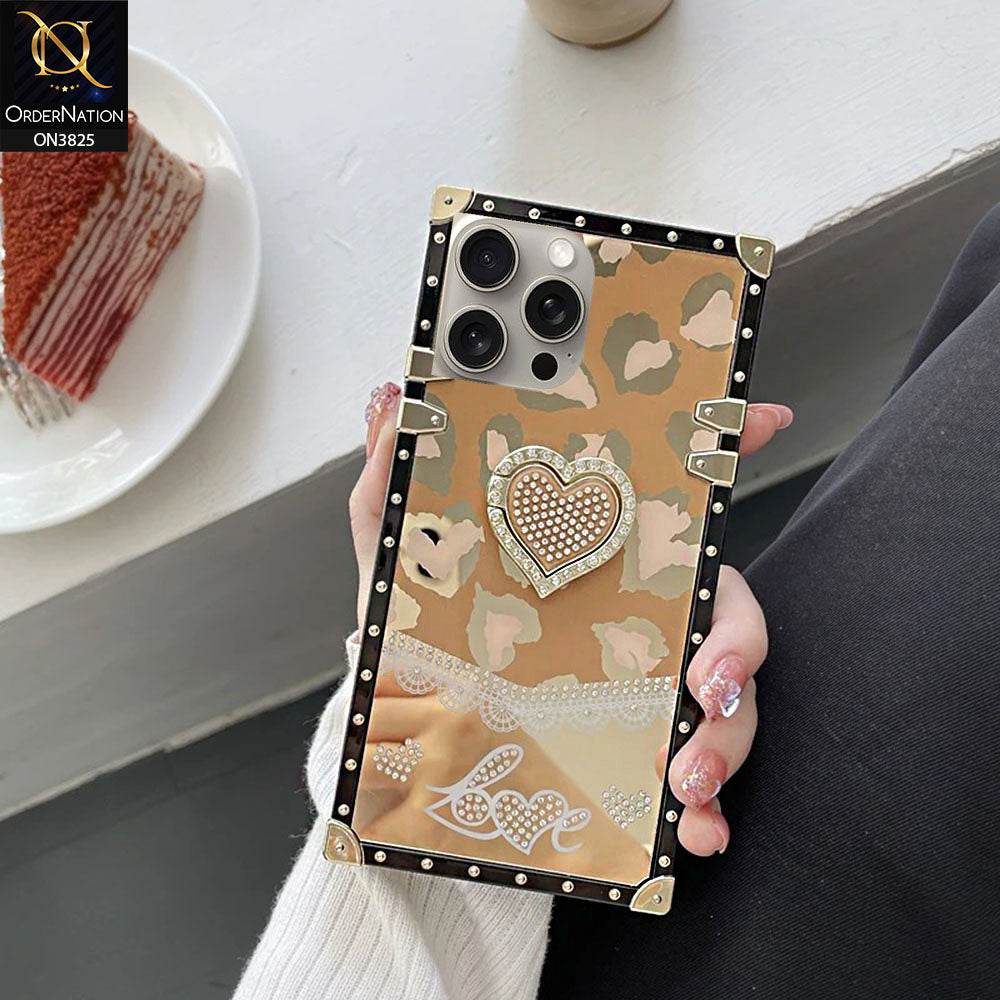 iPhone 16 Pro Max Cover - Design5- Heart Bling Diamond Glitter Soft TPU Trunk Case With Ring Holder - Futurestore.pk