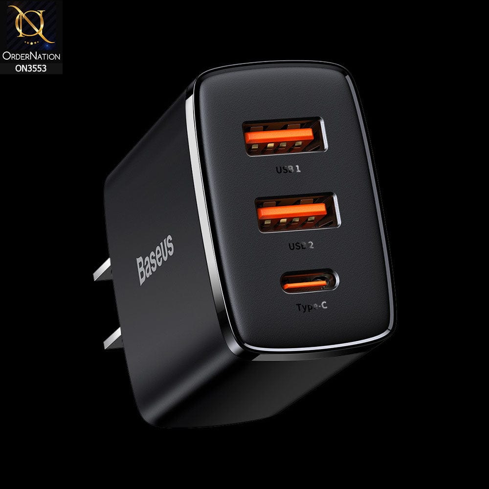 Baseus Compact Quick Charger 2U+C 30W - Black