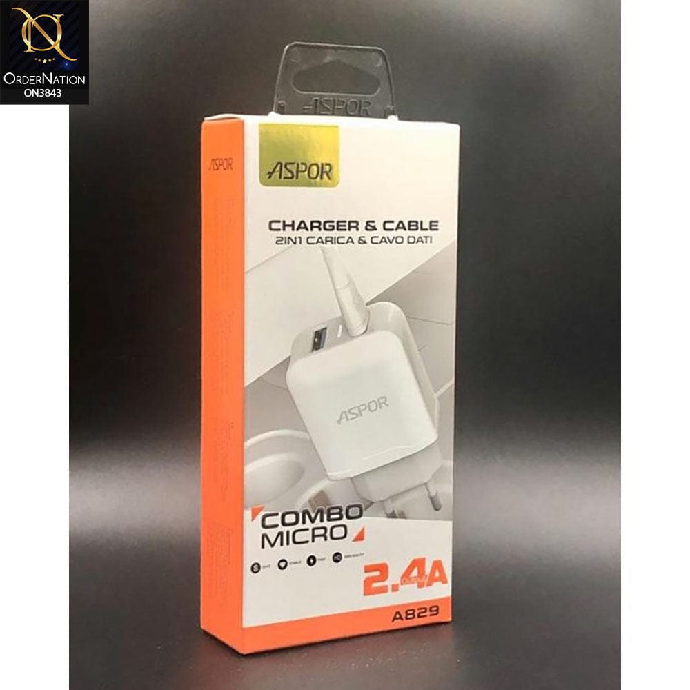 ASPOR A829 2.4A HOME CHARGER - White