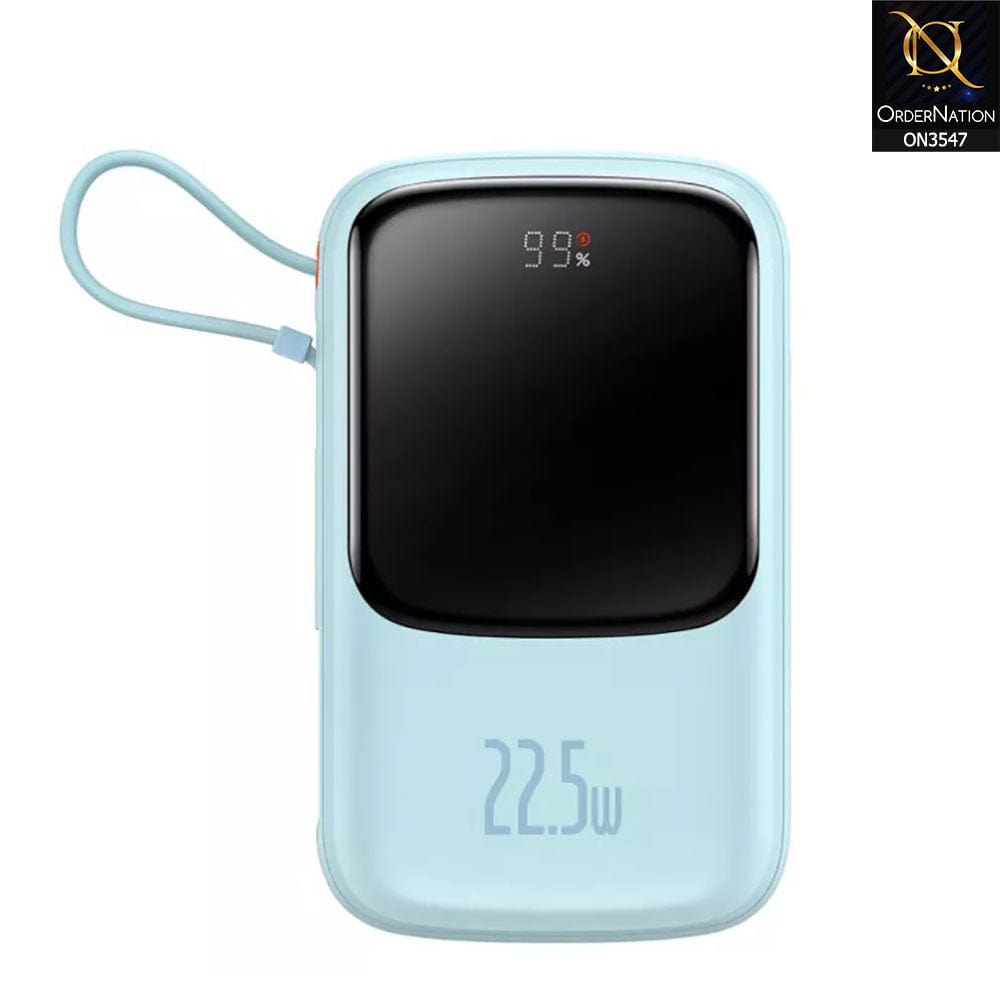 Baseus Qpow Pro Digital Display 22.5W 10,000mah TypeC Cable - Blue