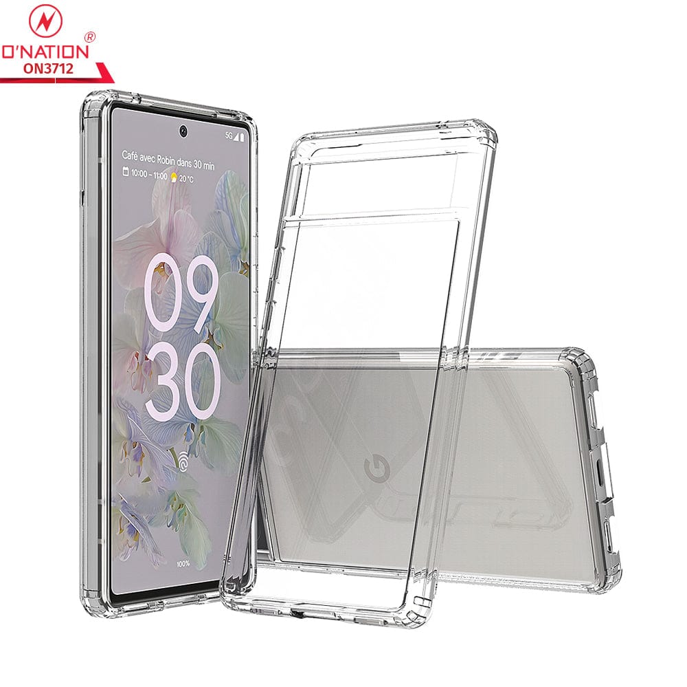 Google Pixel 6a Cover - ONation Crystal Series - Premium Quality Clear Case No Yellowing Back With Smart Shockproof Cushions 1a_086029ba-b66a-4c71-adc4-60afd31351ce Google Pixel 6a