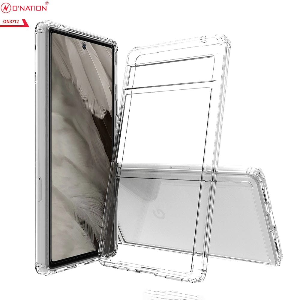 Google Pixel 7a Cover - ONation Crystal Series - Premium Quality Clear Case No Yellowing Back With Smart Shockproof Cushions