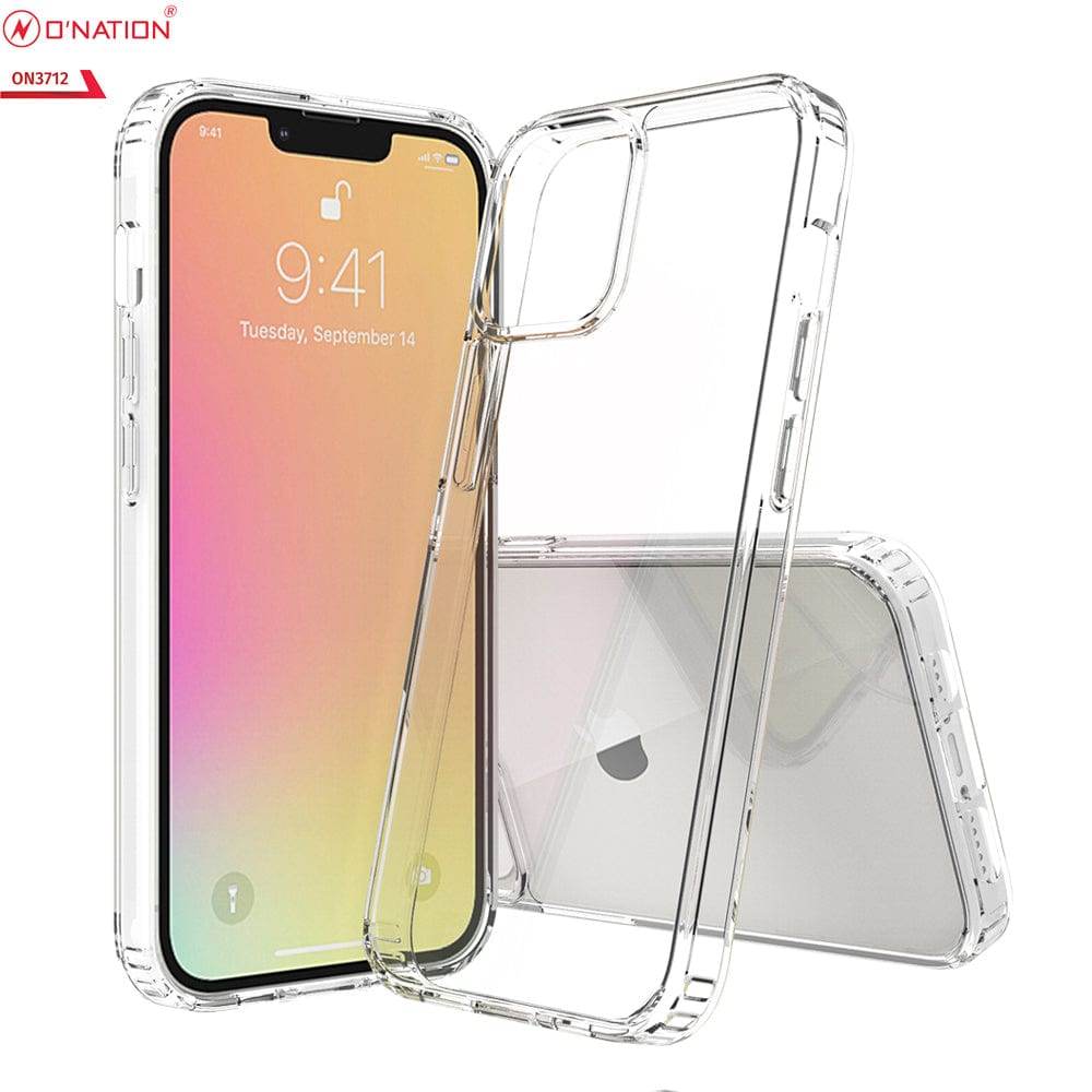 iPhone 13 Cover - ONation Crystal Series - Premium Quality Clear Case No Yellowing Back With Smart Shockproof Cushions - Futurestore.pk