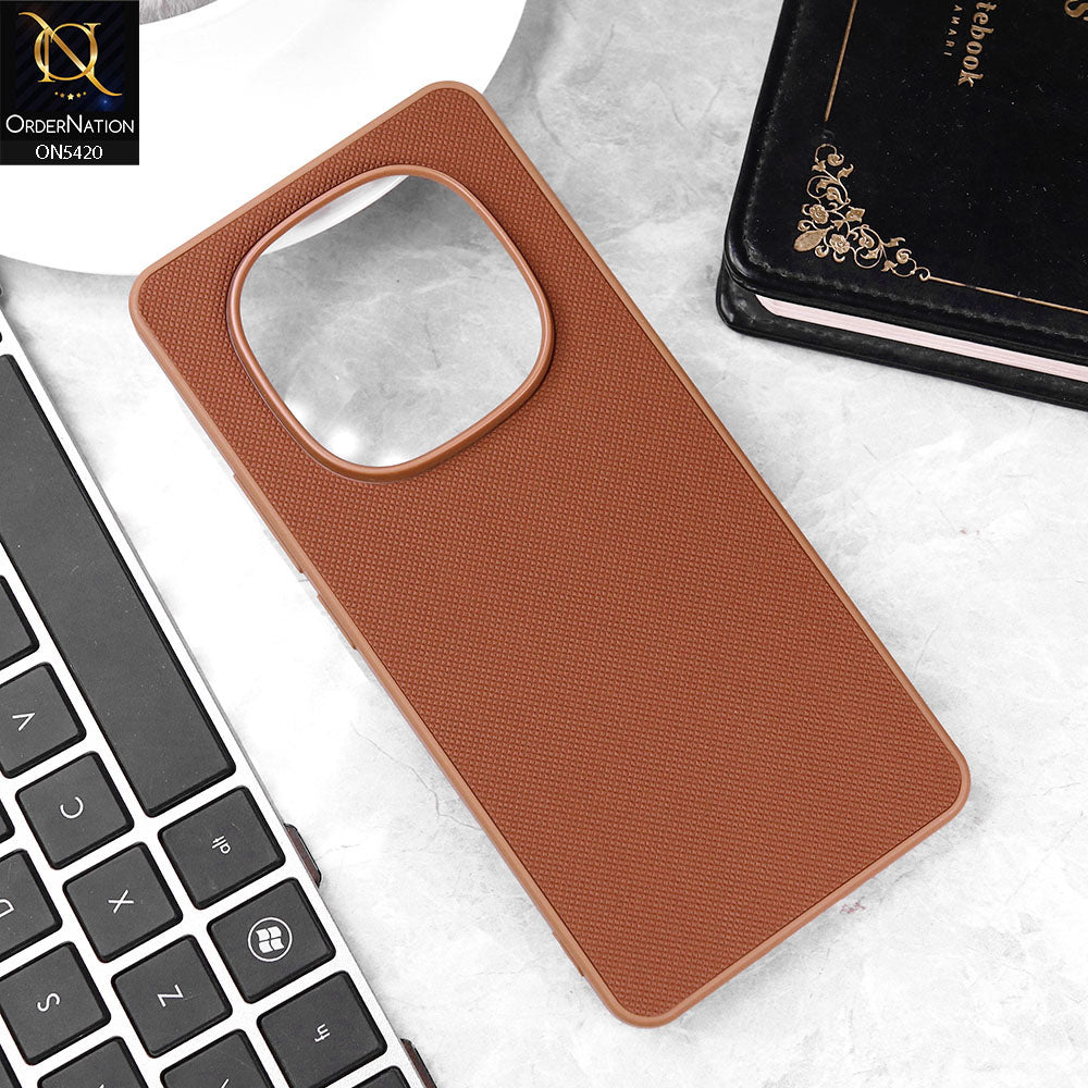 Xiaomi Redmi Note 14 Pro 4G Cover - Brown - New Dotted Leather Texture Soft Borders Case