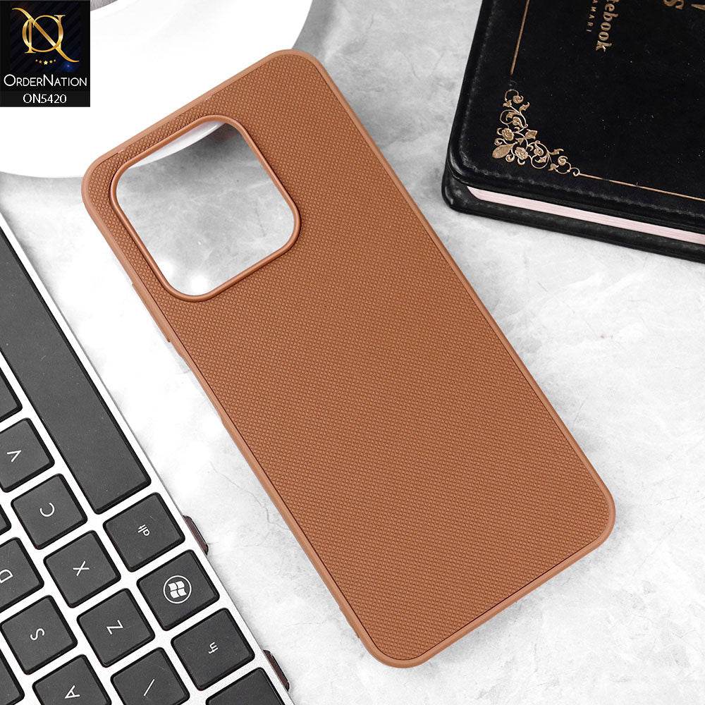 Infinix Smart 9 HD Cover - Brown - New Dotted Leather Texture Soft Borders Case - Futurestore.pk
