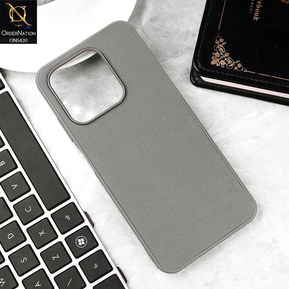 Infinix Smart 9 HD Cover - Gray - New Dotted Leather Texture Soft Borders Case - Futurestore.pk