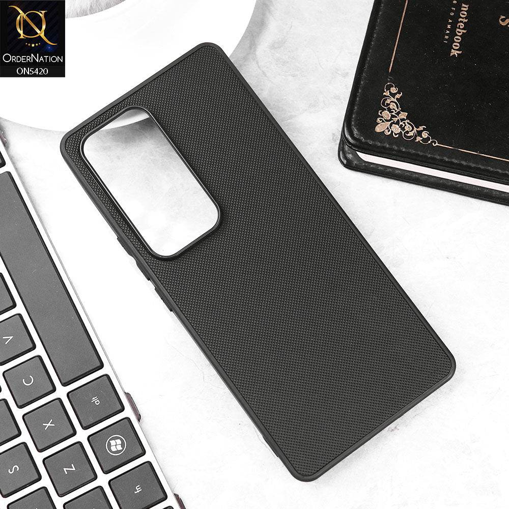 Vivo V30 Cover - Black - New Dotted Leather Texture Soft Borders Case - Futurestore.pk