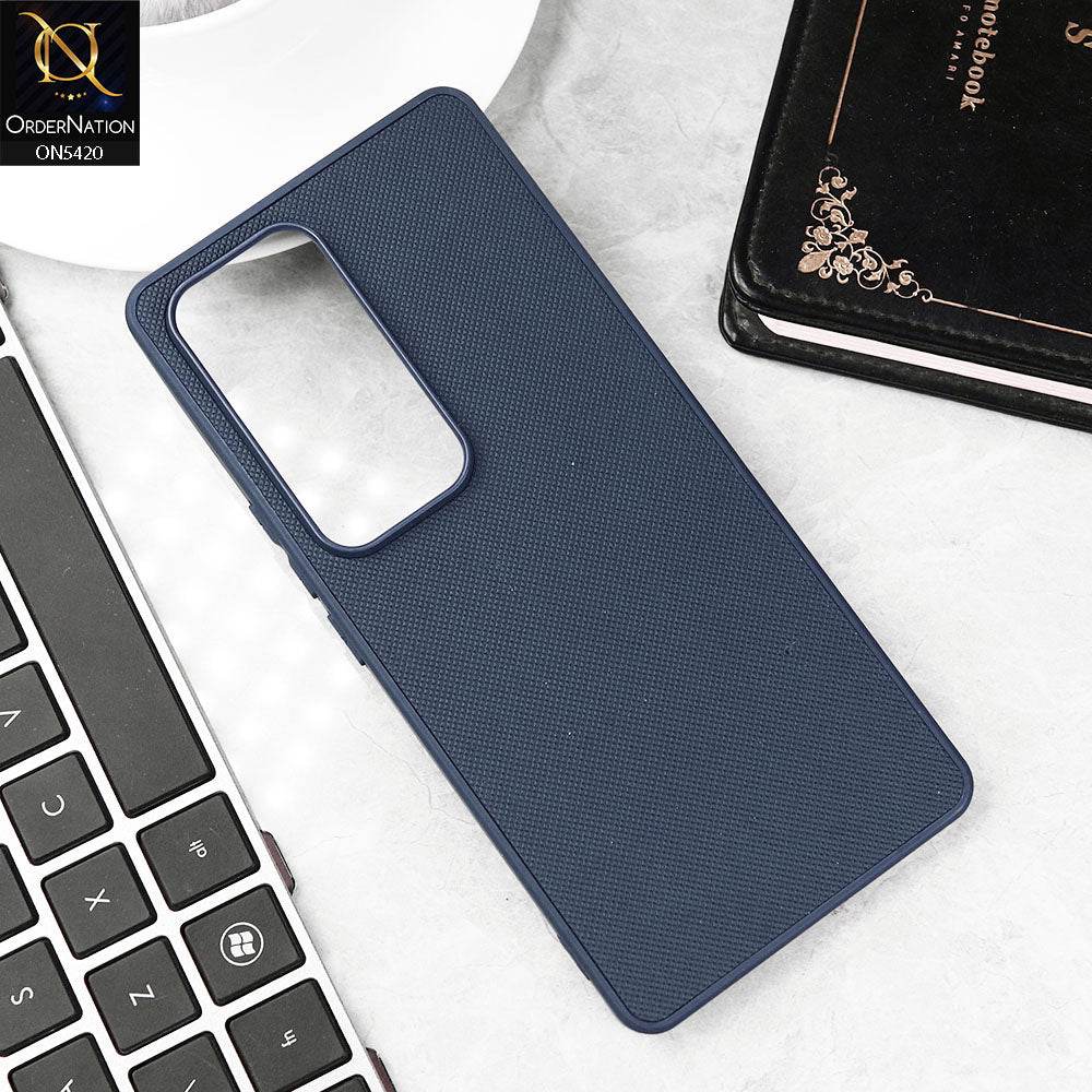 Vivo V30 Cover - Blue - New Dotted Leather Texture Soft Borders Case - Futurestore.pk