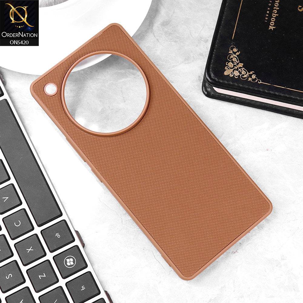 Infinix Zero 40 4G Cover - Brown - New Dotted Leather Texture Soft Borders Case - Futurestore.pk