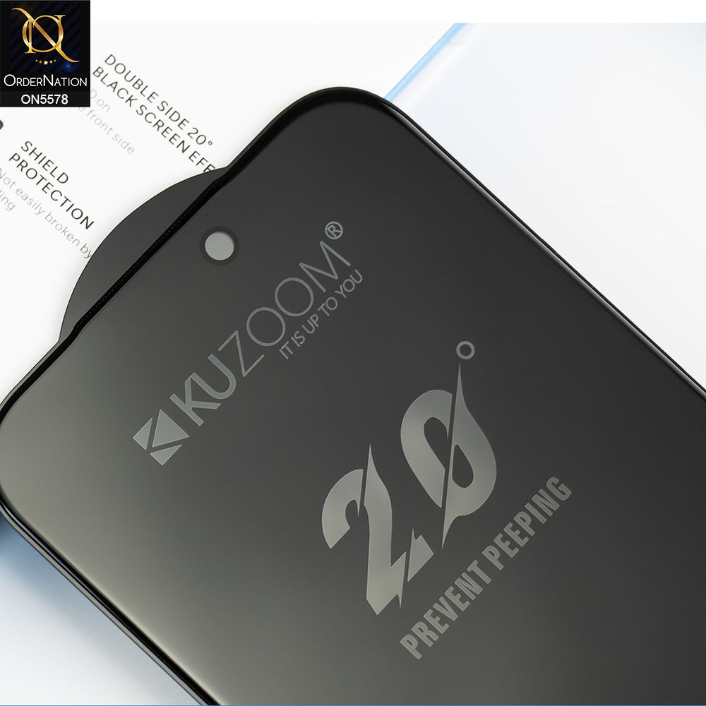 iPhone 17 Pro Max Screen Protector - Transparent - Kuzoom 20 degree Privacy Glass Protector