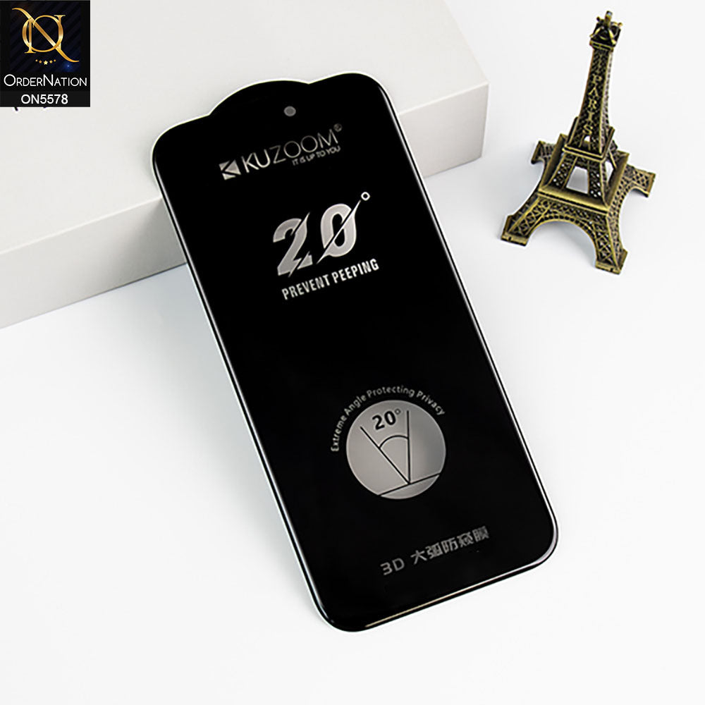 iPhone 17 Pro Max Screen Protector - Transparent - Kuzoom 20 degree Privacy Glass Protector