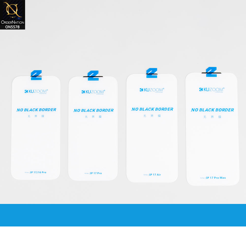 iPhone 17 Pro Max Screen Protector - Transparent - Kuzoom No Black Border Tempered Glass Protector