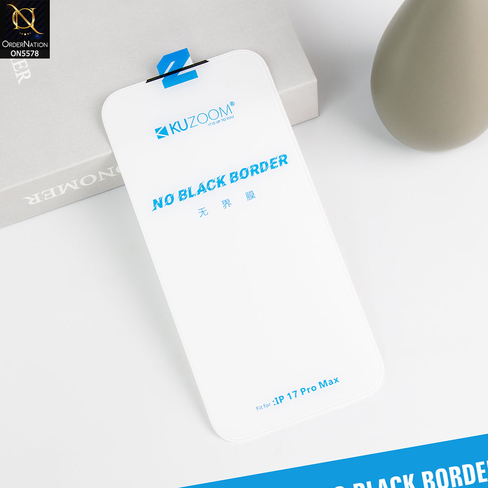 iPhone 17 Pro Max Screen Protector - Transparent - Kuzoom No Black Border Tempered Glass Protector