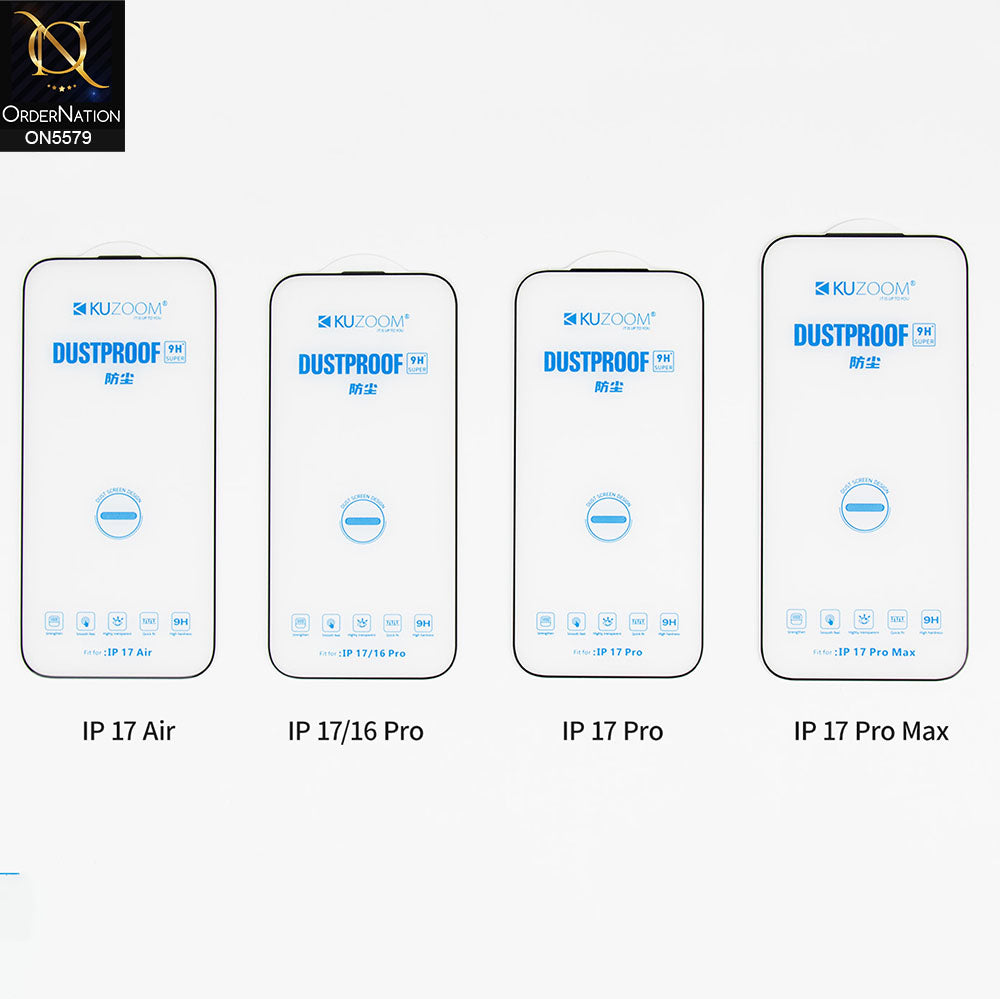 iPhone 17 Pro Max Screen Protector - Transparent - Kuzoom Ultra Thin And Ultra Narrow Edge Glass Protector