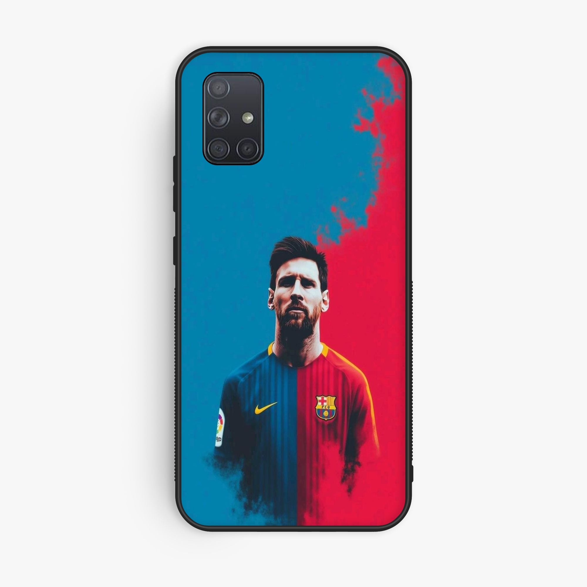 Samsung Galaxy A71 Lionel Var, Barcelona Fc, Premium Metal Printed Soft Bumper Shock Proof Case