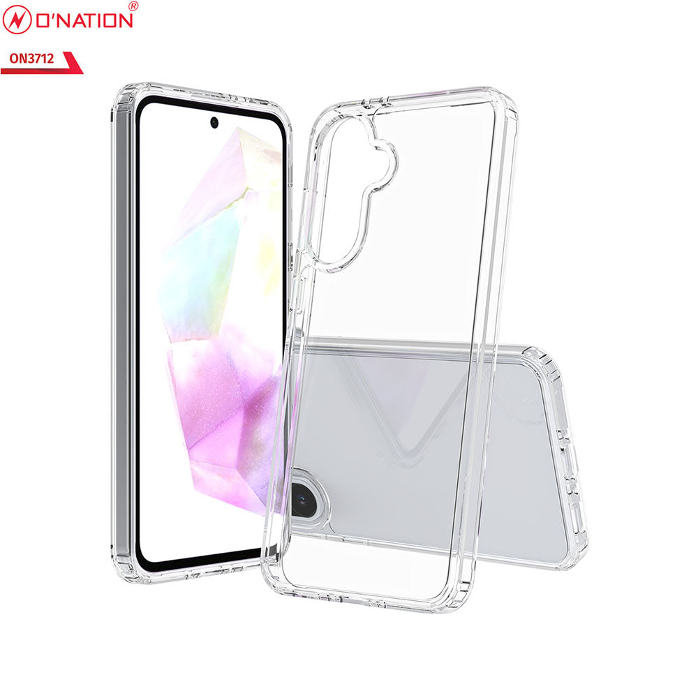 Samsung Galaxy A56 Cover - Transparent - ONation Crystal Series - Premium Quality Clear Case No Yellowing Back With Smart Shockproof Cushions