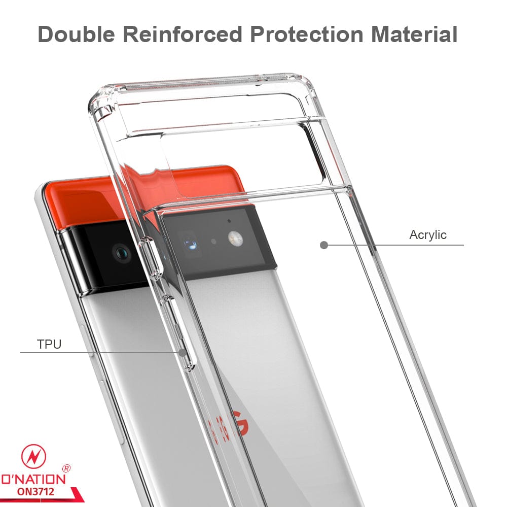 Google Pixel 6 Pro Cover - ONation Crystal Series - Premium Quality Clear Case No Yellowing Back With Smart Shockproof Cushions