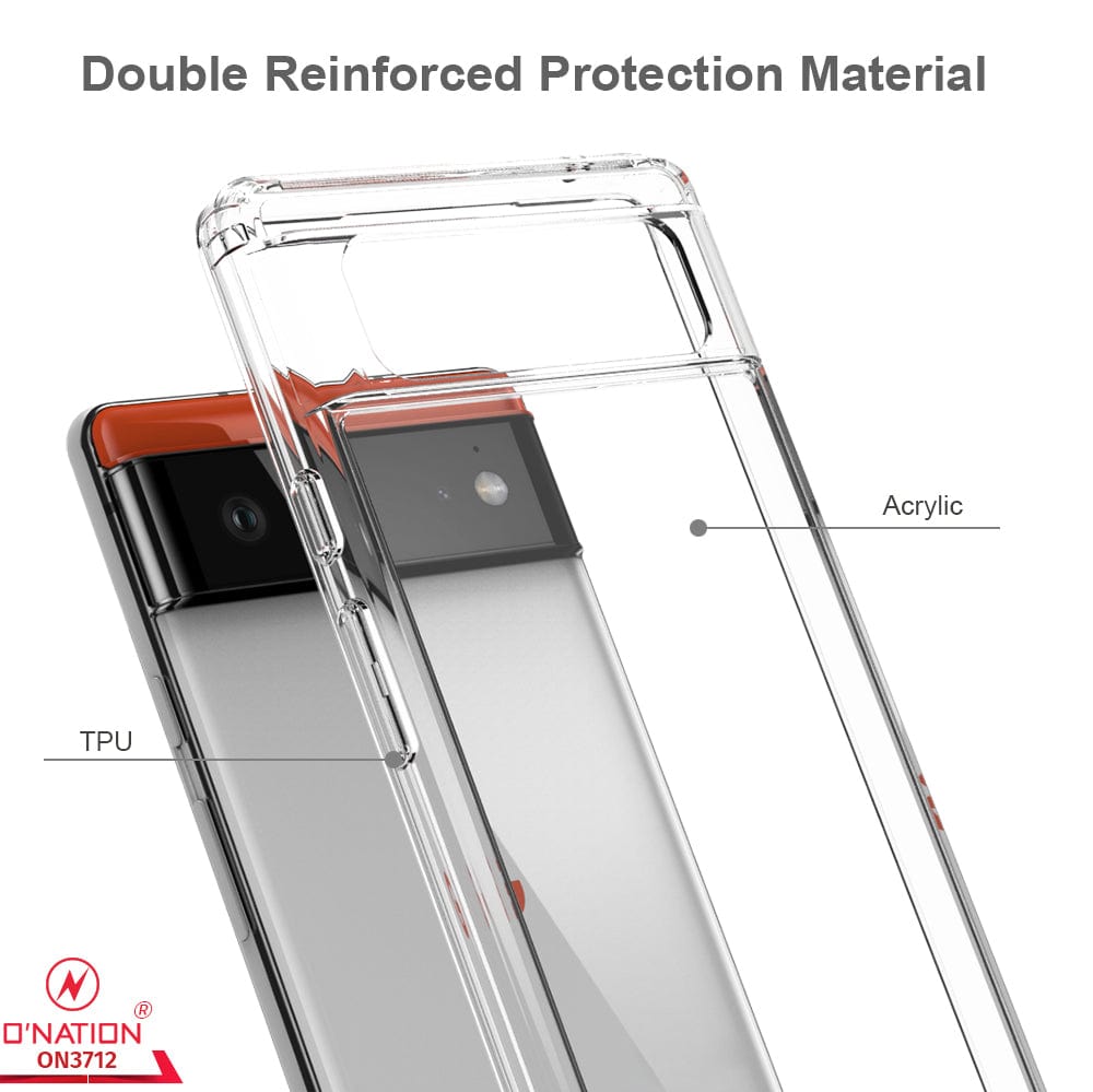 Google Pixel 6 Cover - ONation Crystal Series - Premium Quality Clear Case No Yellowing Back With Smart Shockproof Cushions 2a_565fc43d-1a57-487a-b716-72037e2a3e56 Google Pixel 6