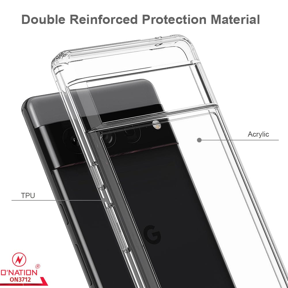 Google Pixel 7 Pro Cover - ONation Crystal Series - Premium Quality Clear Case No Yellowing Back With Smart Shockproof Cushions