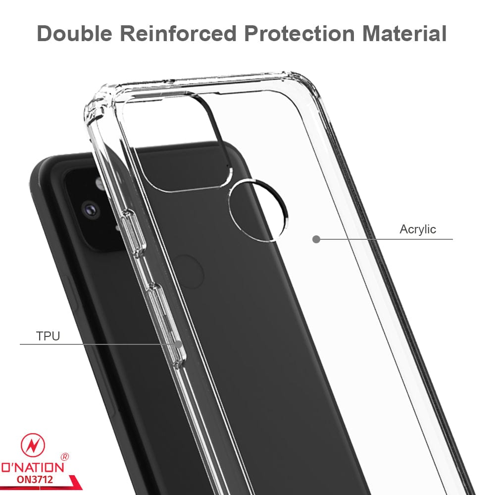 Google Pixel 5 Cover - ONation Crystal Series - Premium Quality Clear Case No Yellowing Back With Smart Shockproof Cushions 2a_b39add43-523d-4dbf-8ba3-1468e33b7857 Google Pixel 5