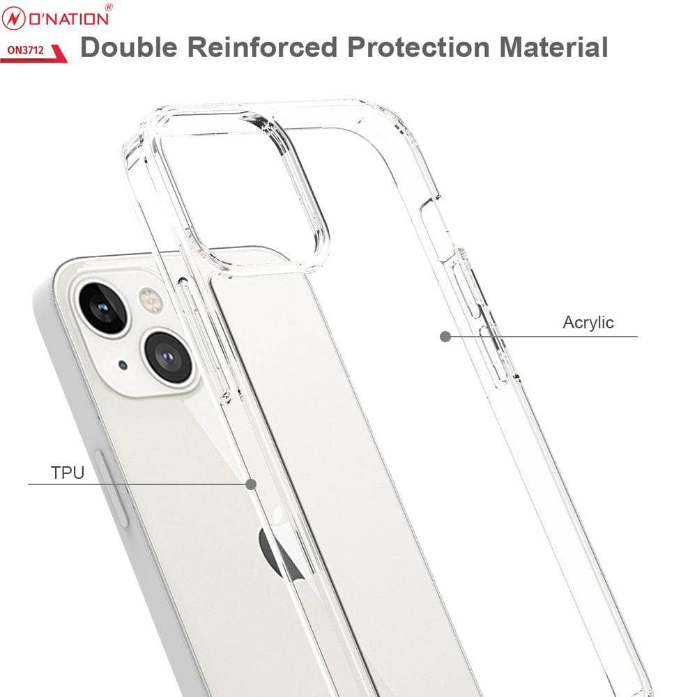 iPhone 13 Cover - ONation Crystal Series - Premium Quality Clear Case No Yellowing Back With Smart Shockproof Cushions - Futurestore.pk
