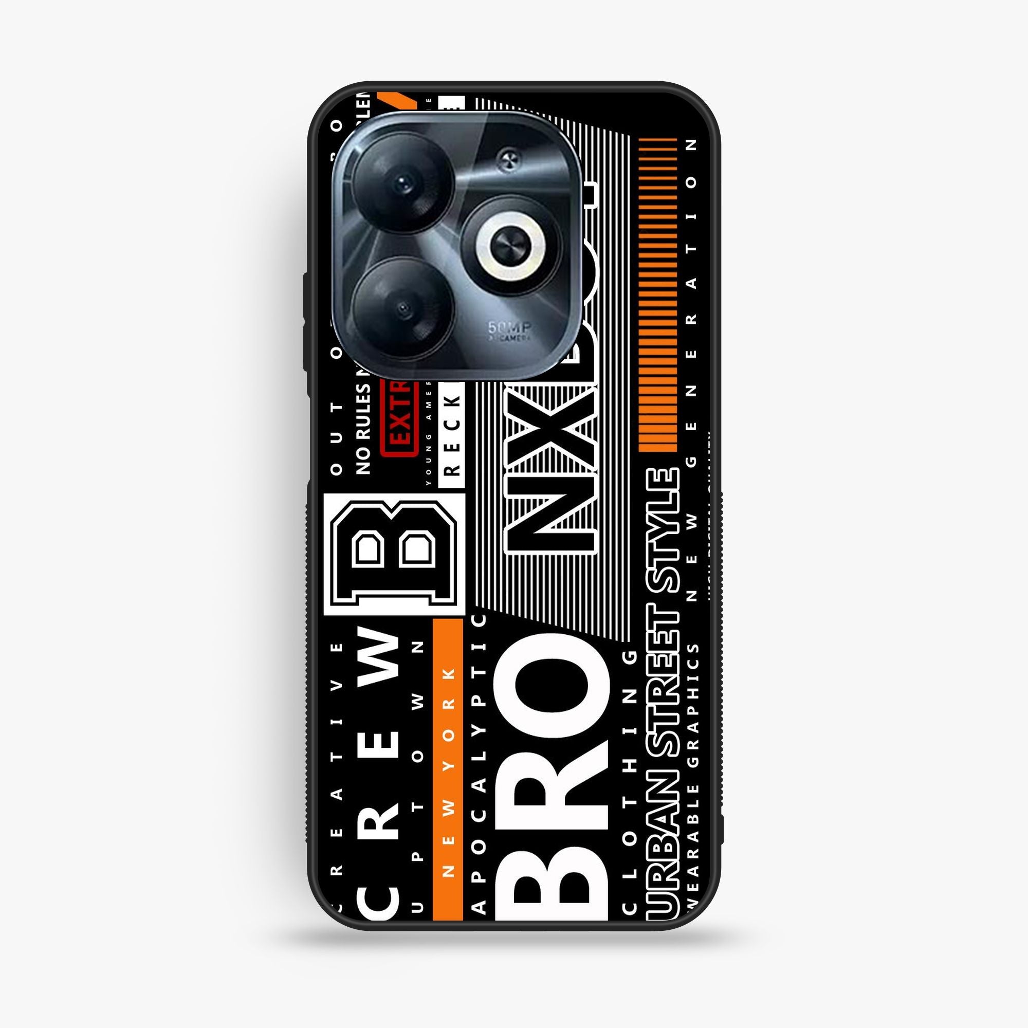 Infinix Smart 8 Pro A Black And White Logo - Premium Glossy Phone Case