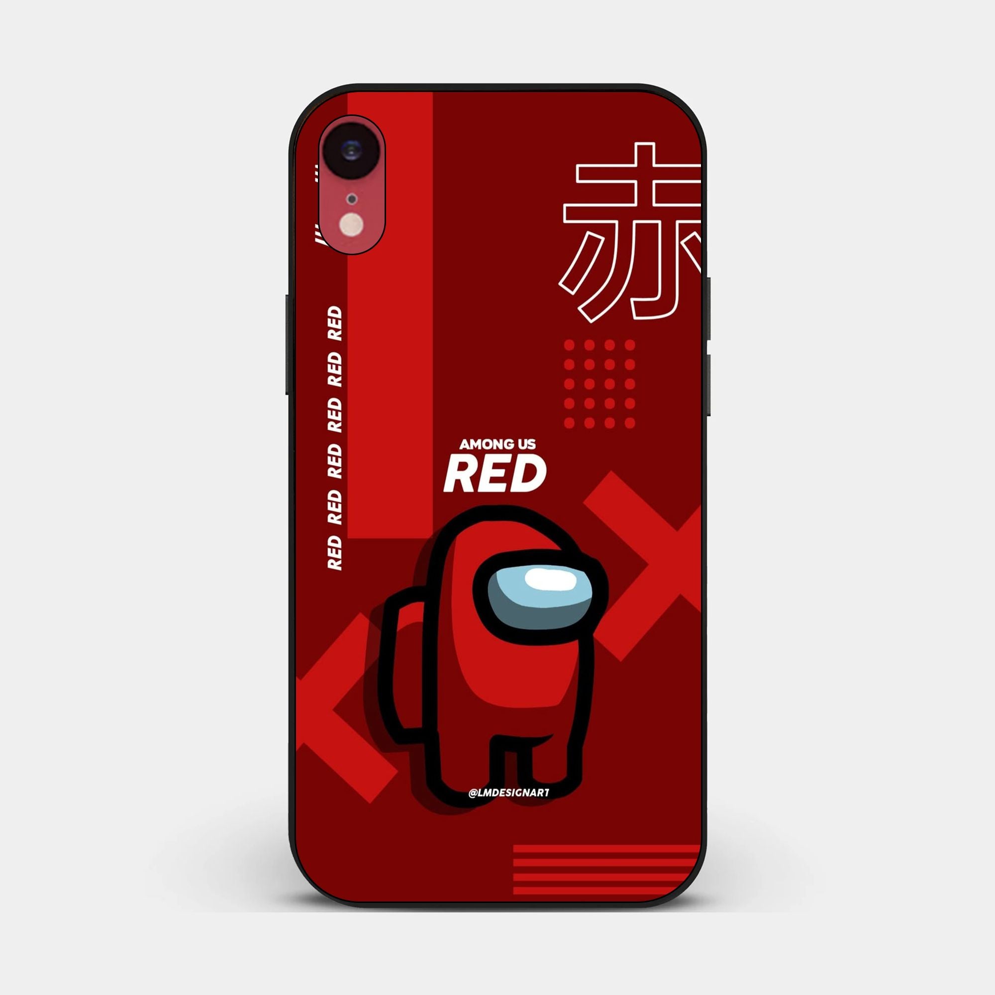 iPhone XR - A Red Robot With Background - Premium Glossy Phone Case