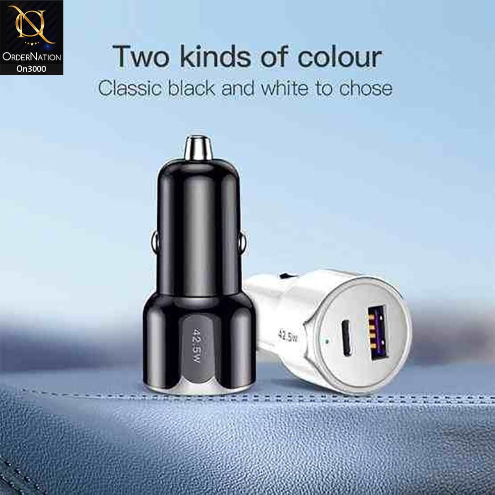 White - ToTu 42.5W - DCCPD-07 - Glory Series Fast Charging Car Charger