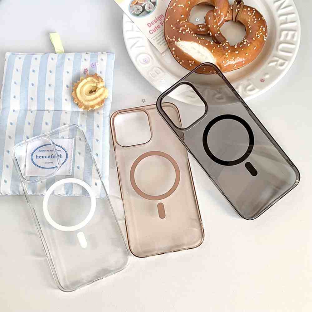 iPhone 16 Pro Max Cover - White - Ultra Thin HD Clear Hard PC Magsafe Case Magnetic Transparent Back Cover - Futurestore.pk