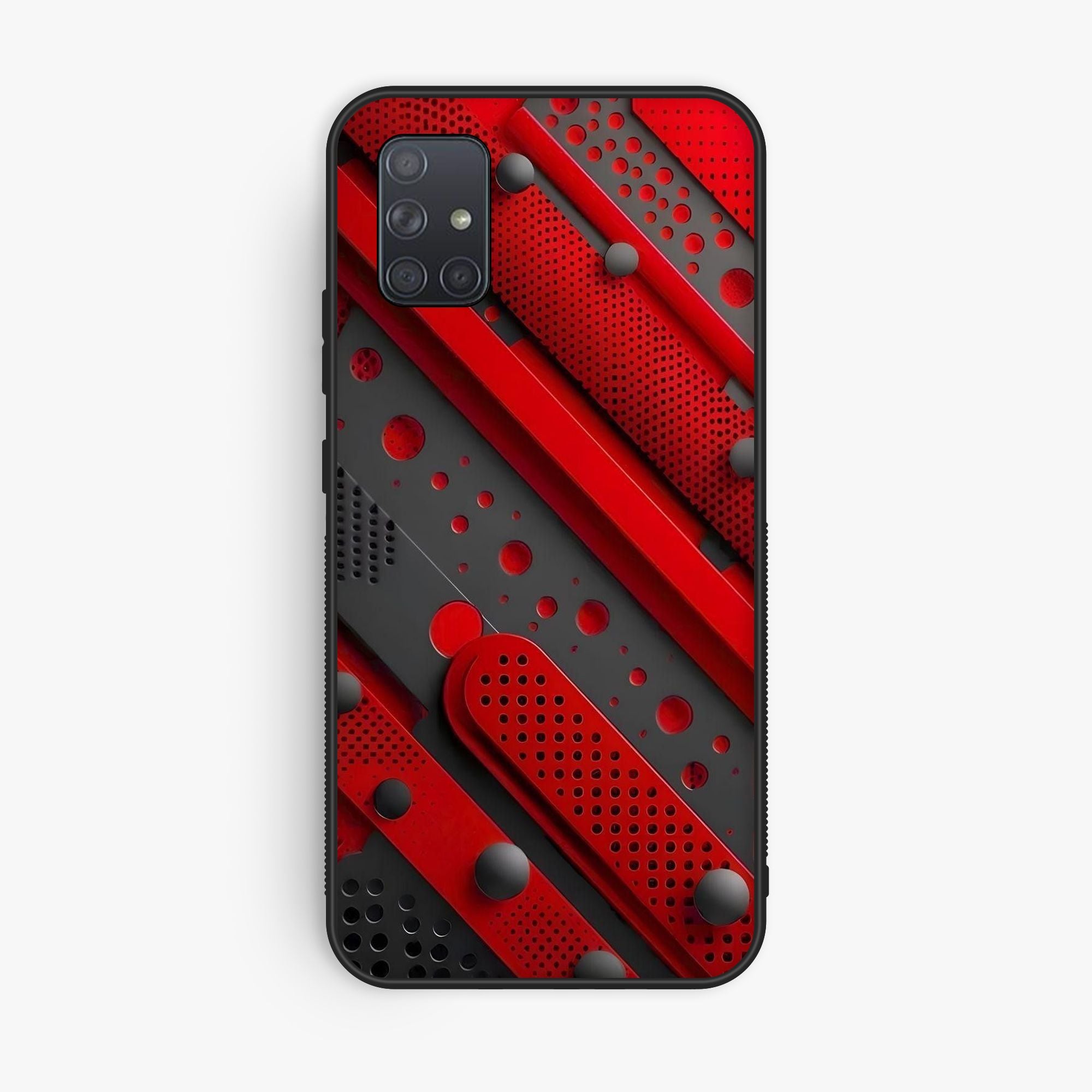 Samsung Samsung Galaxy A71 Red Tech Premium Glossy Phone Case
