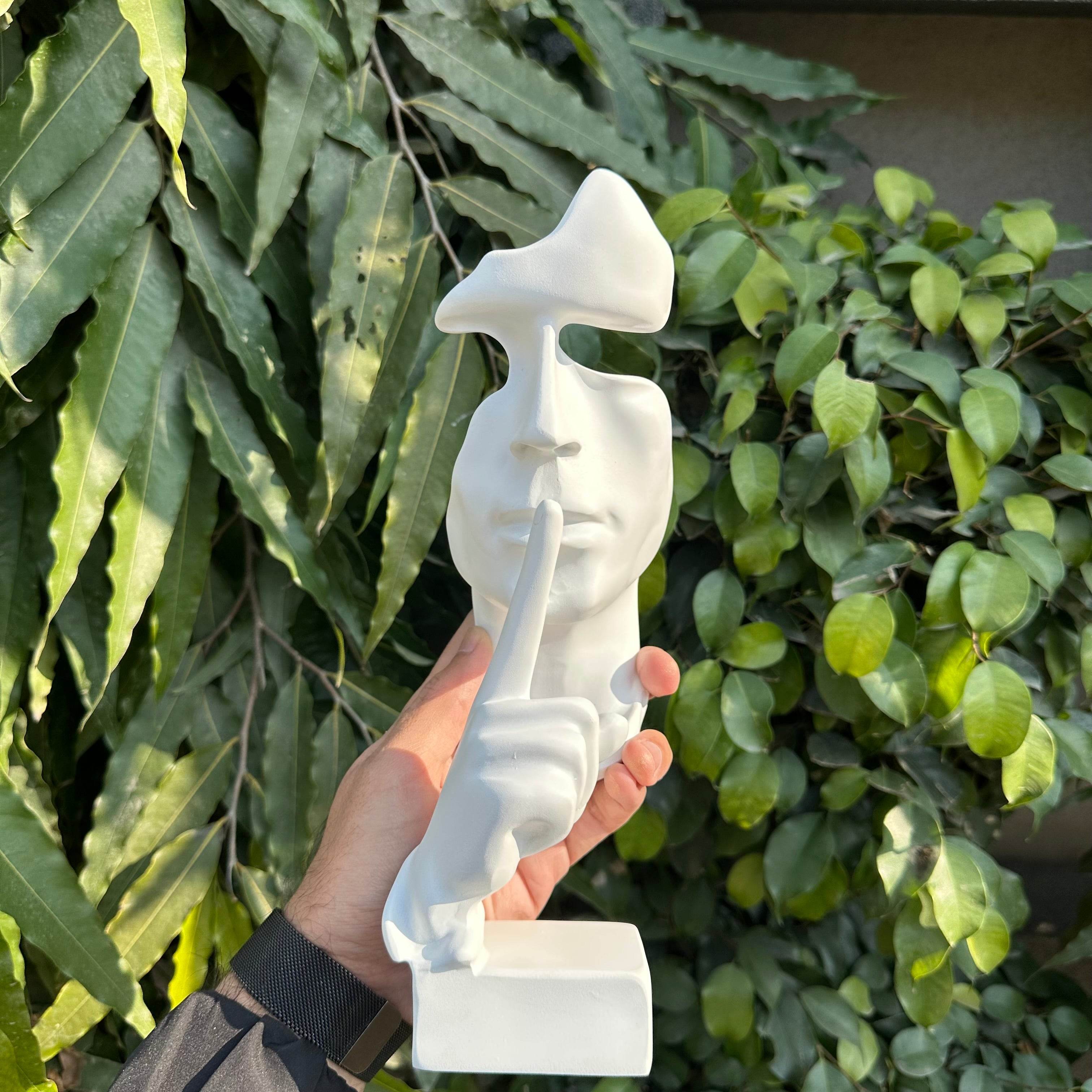Large Silent Thinker Face Ceramic Sculpture  Elegant Home & Office Decor - Futurestore.pk
