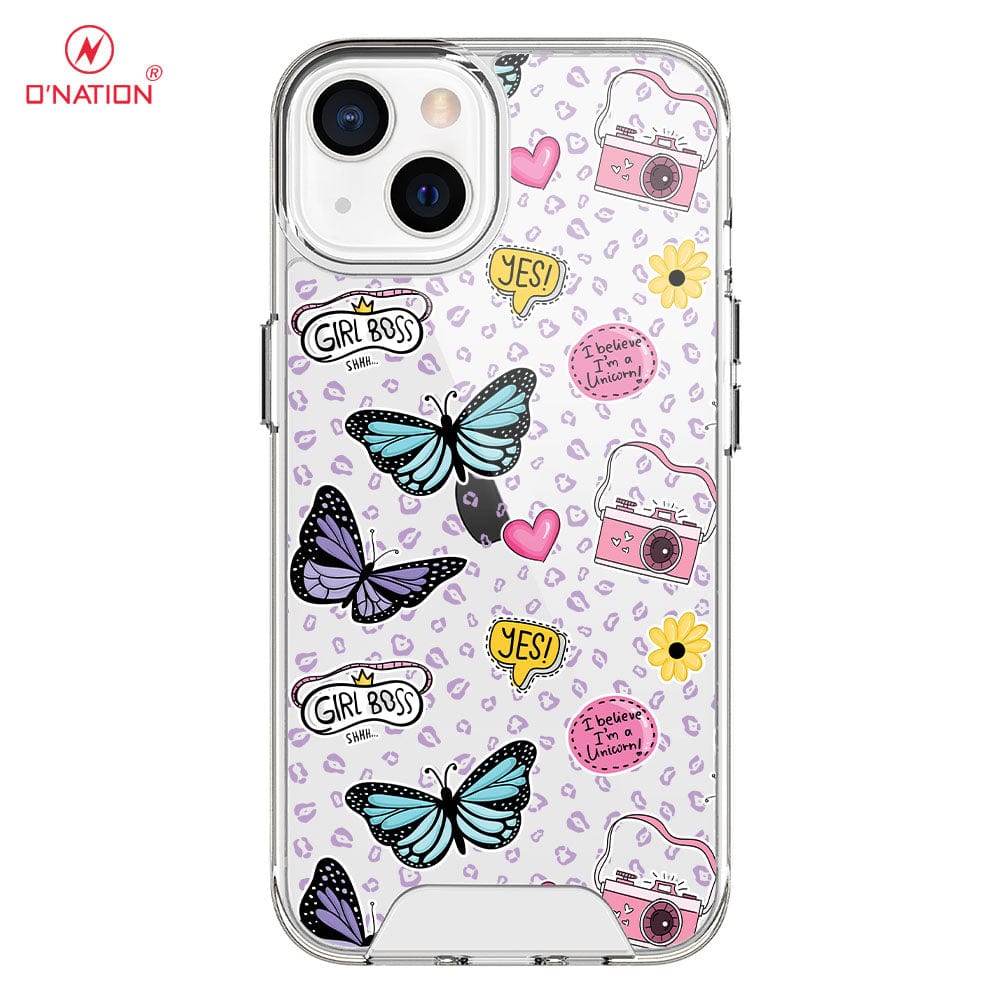 iPhone 13 Cover - O'Nation Butterfly Dreams Series - 9 Designs - Clear Phone Case - Soft Silicon Borders U16
