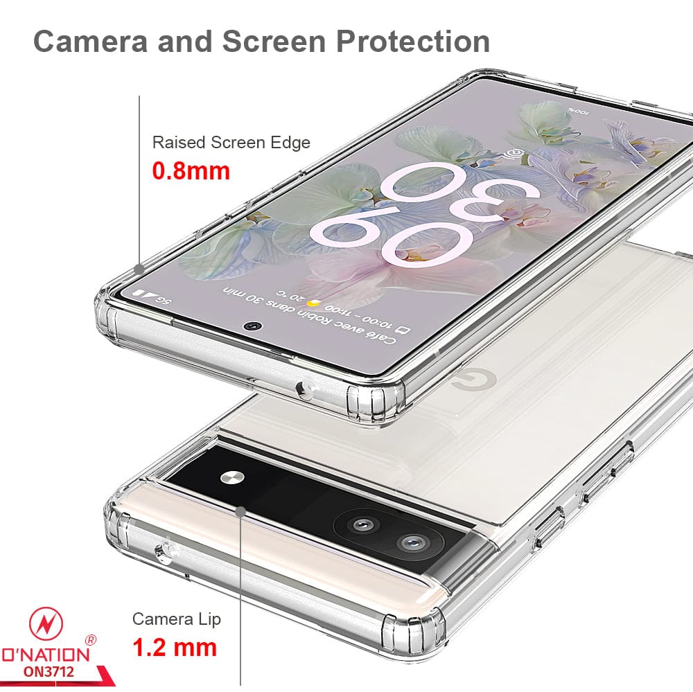 Google Pixel 6a Cover - ONation Crystal Series - Premium Quality Clear Case No Yellowing Back With Smart Shockproof Cushions 3a_2f15faf3-f9f8-46dd-ba66-33fd4590eb07 Google Pixel 6a