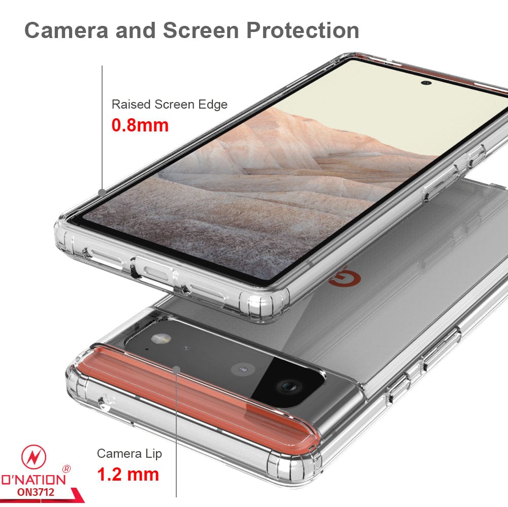 Google Pixel 6 Cover - ONation Crystal Series - Premium Quality Clear Case No Yellowing Back With Smart Shockproof Cushions 3a_b7d6623a-2050-4cc3-baab-546fd4e21df2 Google Pixel 6