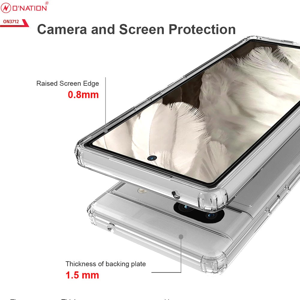 Google Pixel 7a Cover - ONation Crystal Series - Premium Quality Clear Case No Yellowing Back With Smart Shockproof Cushions
