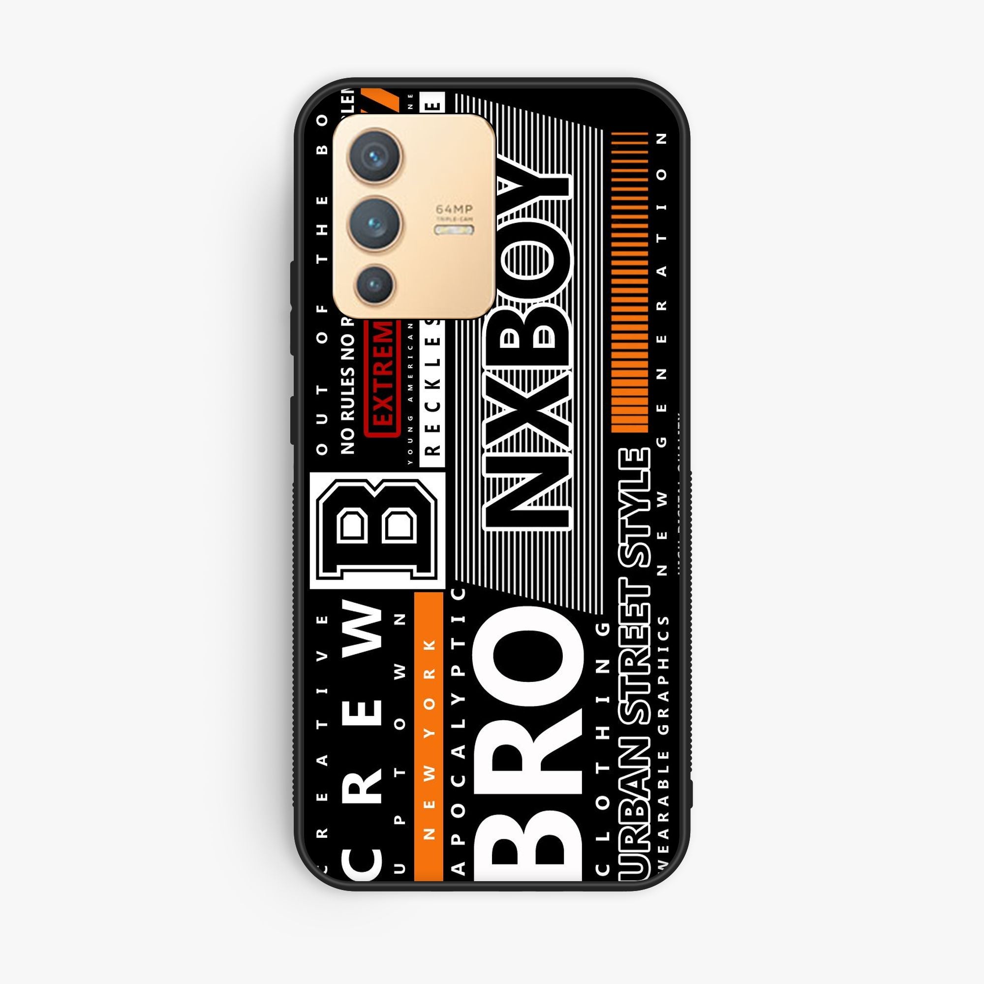 Vivo V23 5G A Black And White Logo - Premium Glossy Phone Case