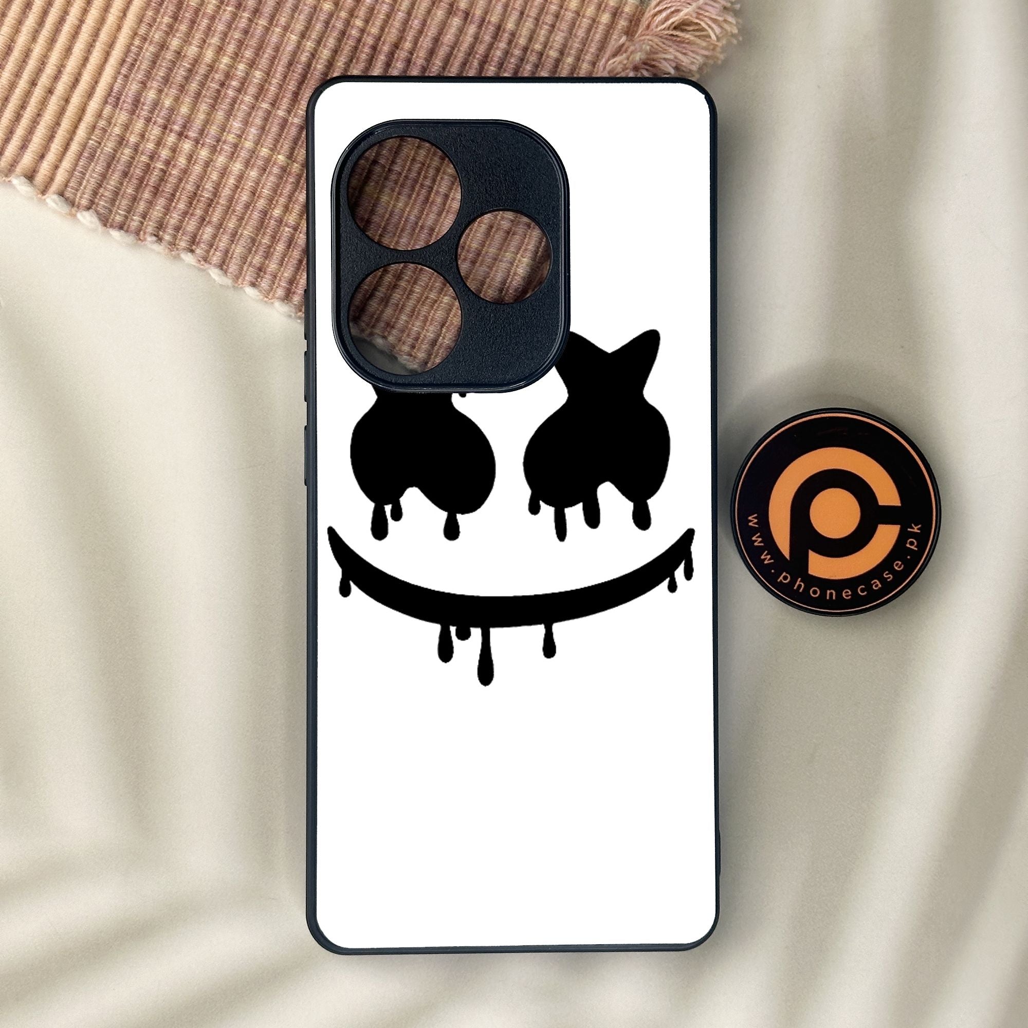Realme GT 6 Marshmello Face - Premium Metal Printed Soft Bumper Shock Proof Case
