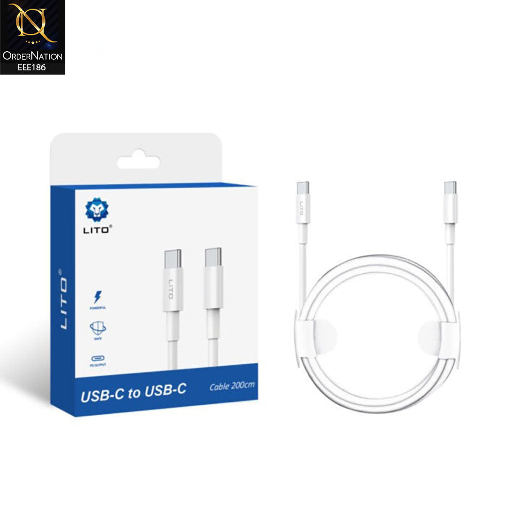 Lito Type-C To Type-C PD 060W fast charging Cable - White