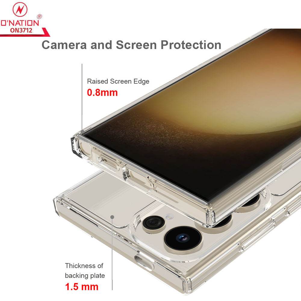 Samsung Galaxy S24 Ultra Cover - ONation Crystal Series - Premium Quality Clear Case No Yellowing Back With Smart Shockproof Cushions - Futurestore.pk