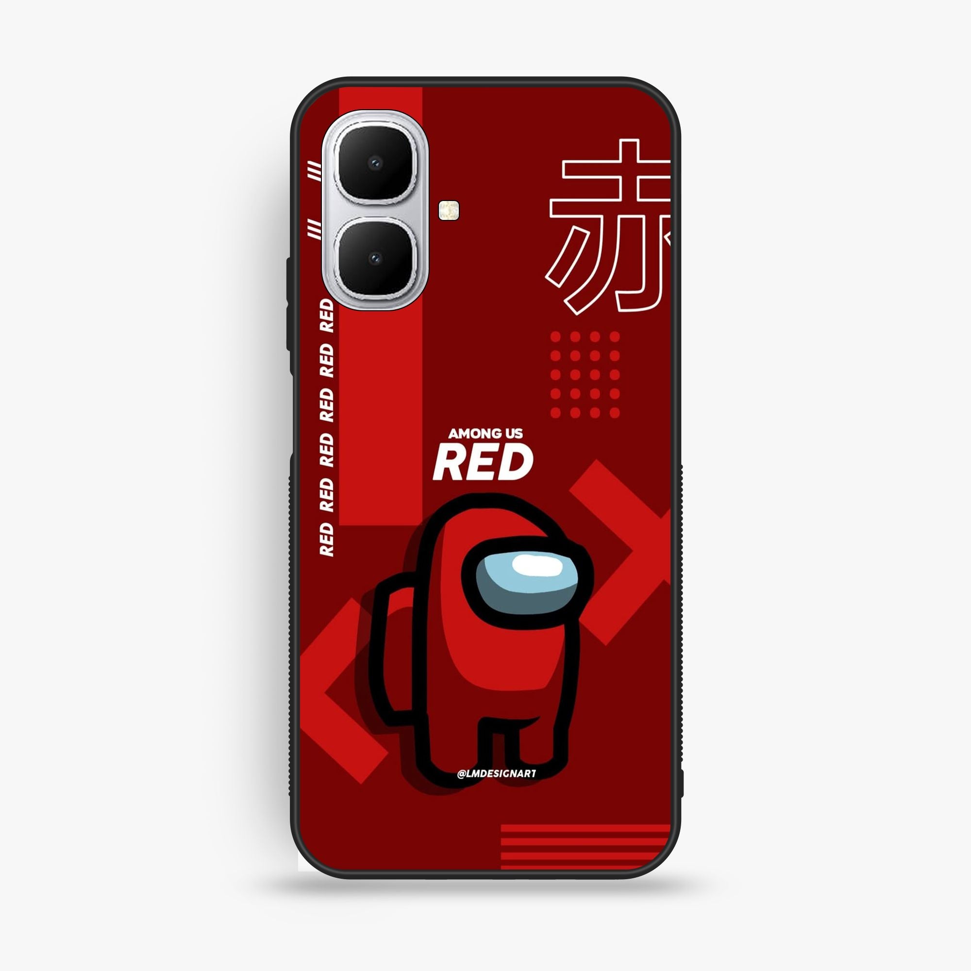 Infinix Smart 10 - A Red Robot With Background - Premium Glossy Phone Case