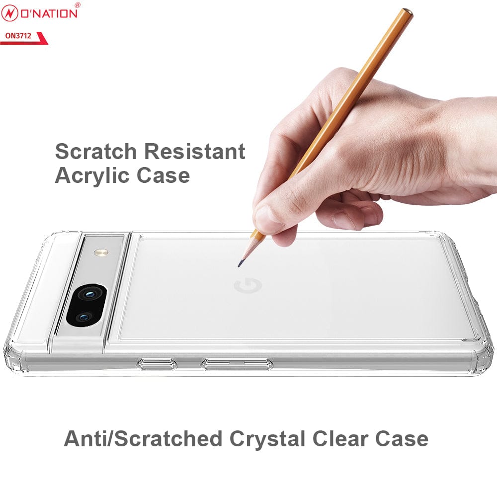 Google Pixel 7a Cover - ONation Crystal Series - Premium Quality Clear Case No Yellowing Back With Smart Shockproof Cushions