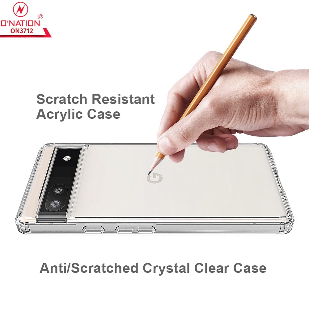 Google Pixel 6a Cover - ONation Crystal Series - Premium Quality Clear Case No Yellowing Back With Smart Shockproof Cushions 5a_6f1a7881-fbb8-489f-b468-5923ac27444f Google Pixel 6a