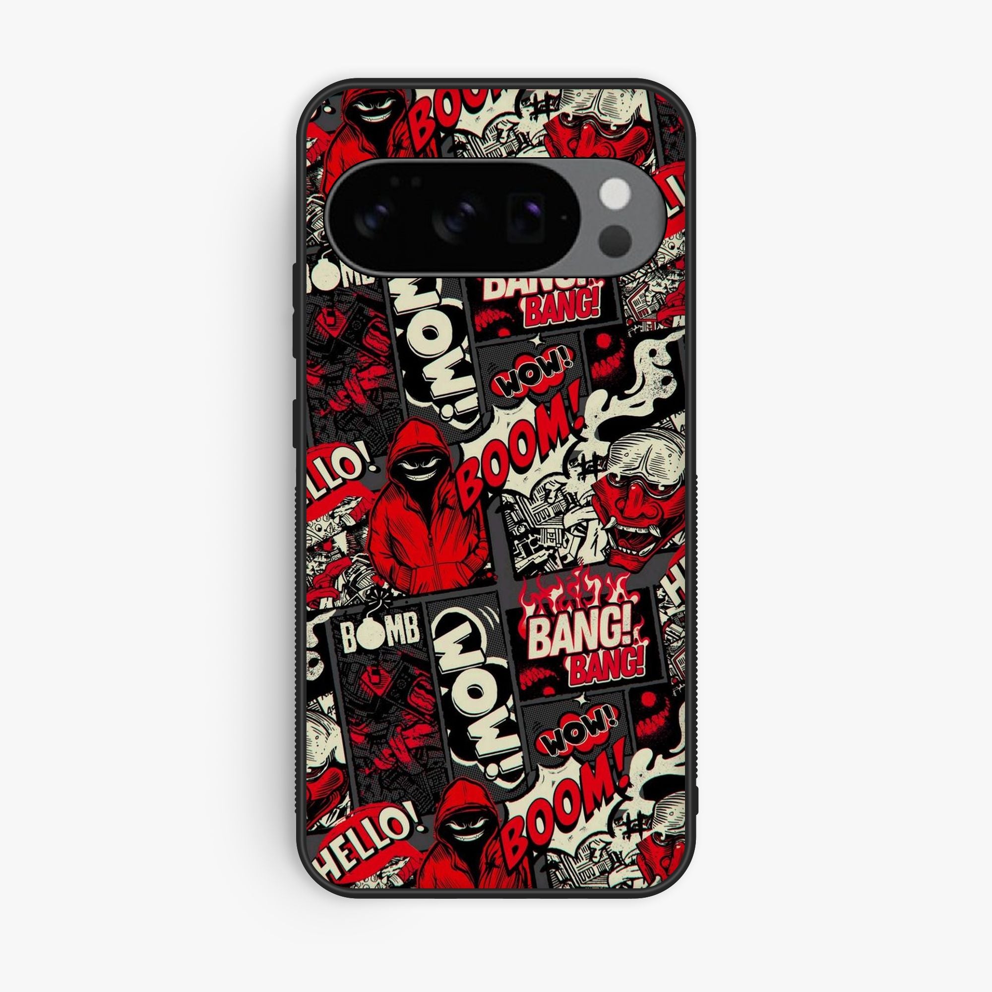Google Pixel 10 Pro A Pattern Of Red And - Premium Metal Printed Soft Bumper Shock Proof Case