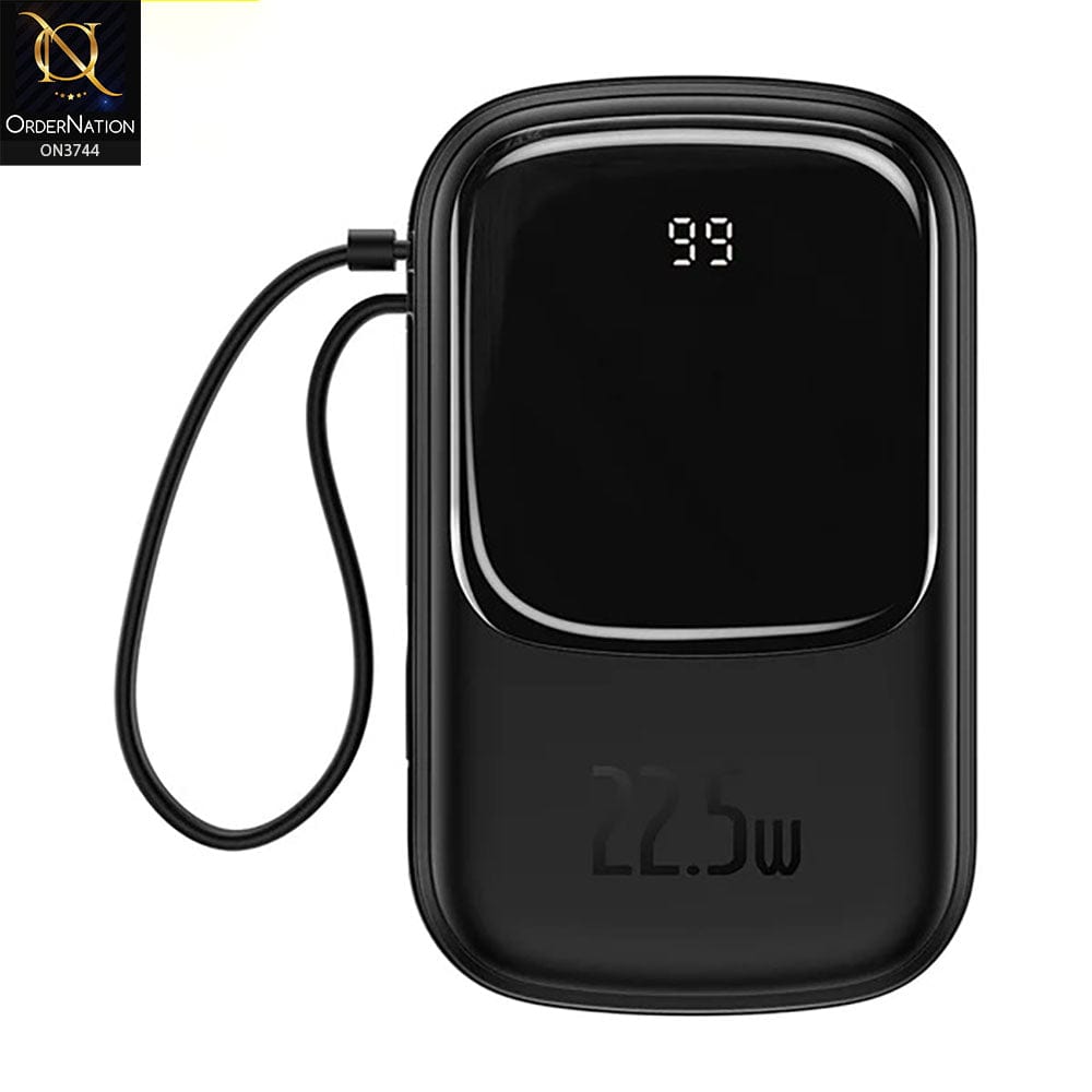Baseus Qpow Digital Display quick charging power bank 20000mAh 22.5W (With Type-C Cable) Black | PPQD-20C - Black Fast Charge Power Bank