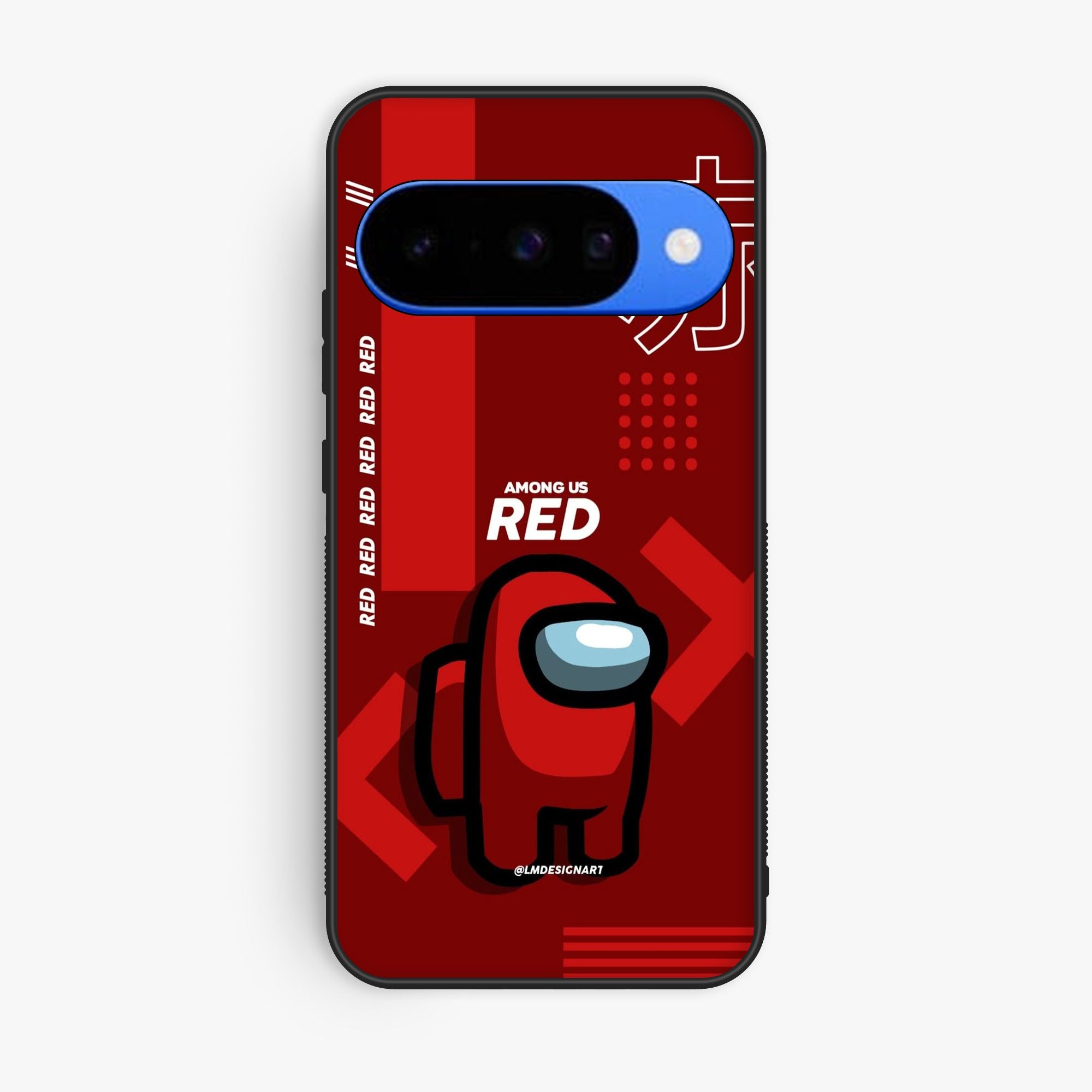 Google Pixel 9 - A Red Robot With Background - Premium Glossy Phone Case