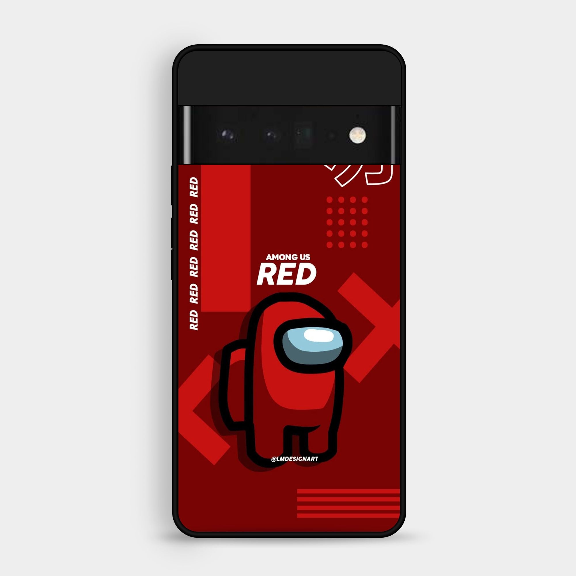 Google Pixel 6 Pro - A Red Robot With Background - Premium Glossy Phone Case