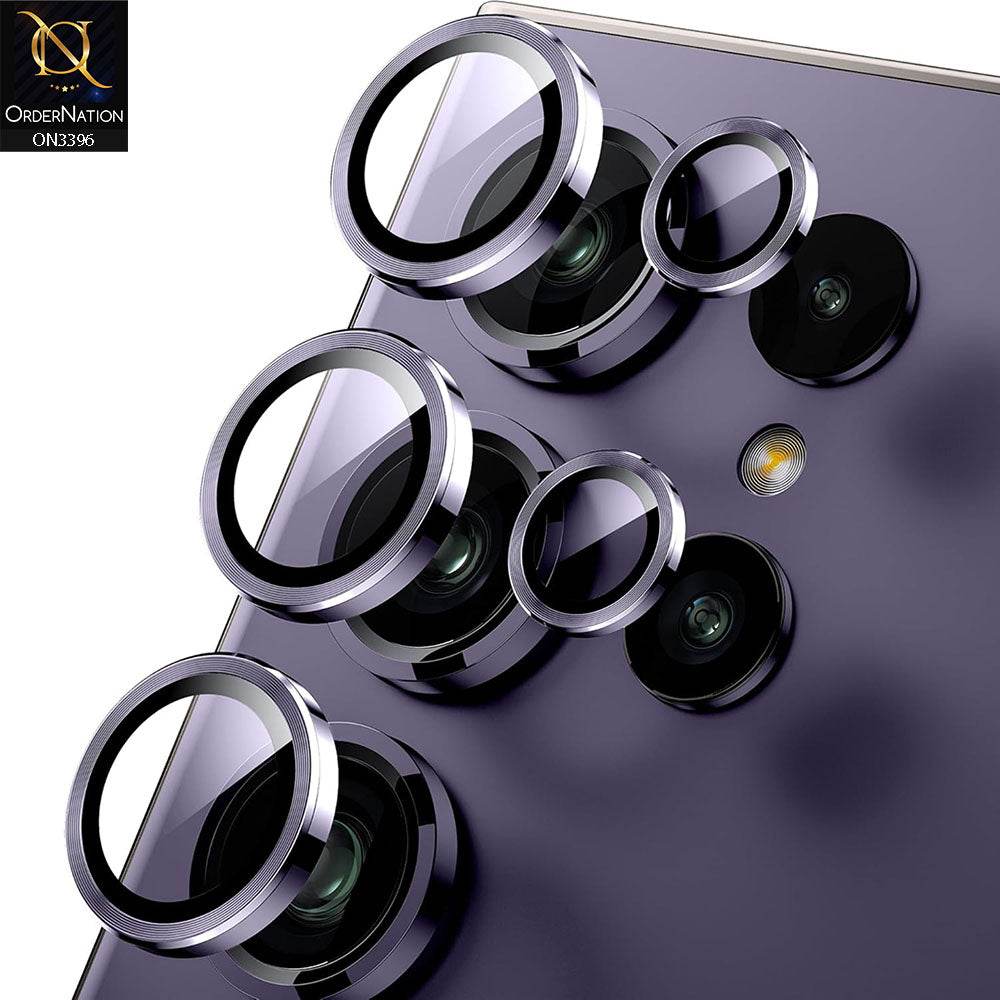 Samsung Galaxy S24 Ultra Camera Protector - Purple - Metal Ring Camera Glass Protector - Futurestore.pk